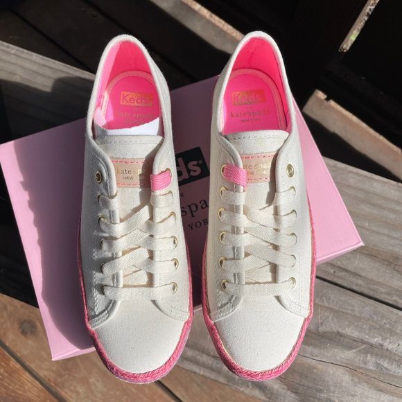 Keds Kate Spade Triple Up Neon Raffia Sneaker - Picture 3 of 7